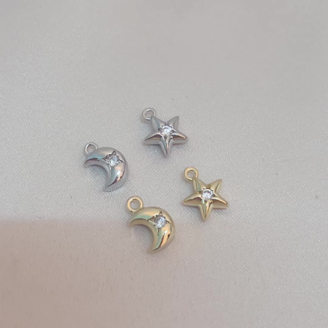 10pcs Exquisite Handmade Inlaid Zirconia Heart Pendants